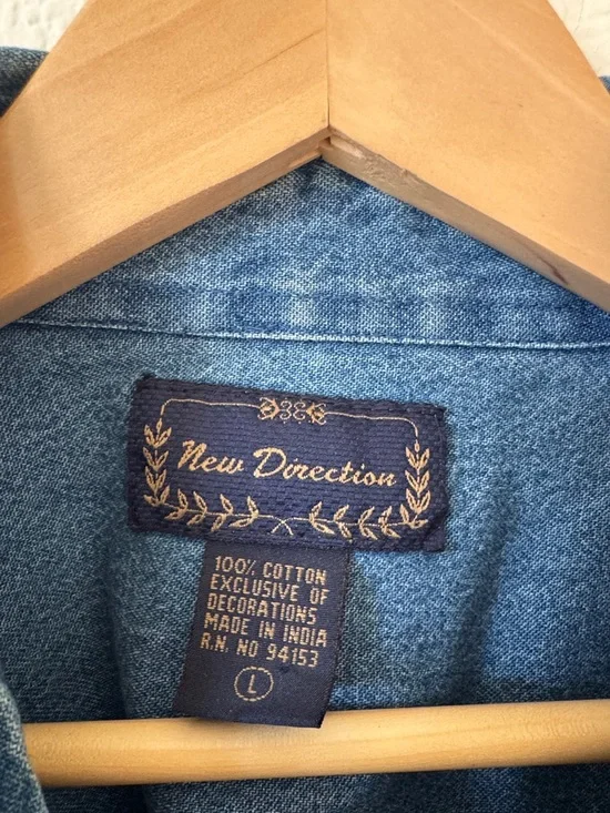 new directions Light Blue Denim Button-Front Jacket - Picture 2 of 3